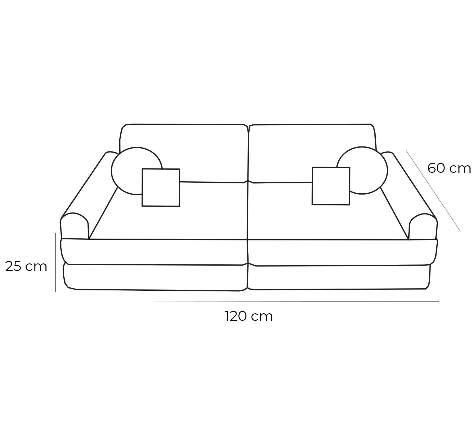 Medium Modular Sofa for Kids - Tangle Moon Grey