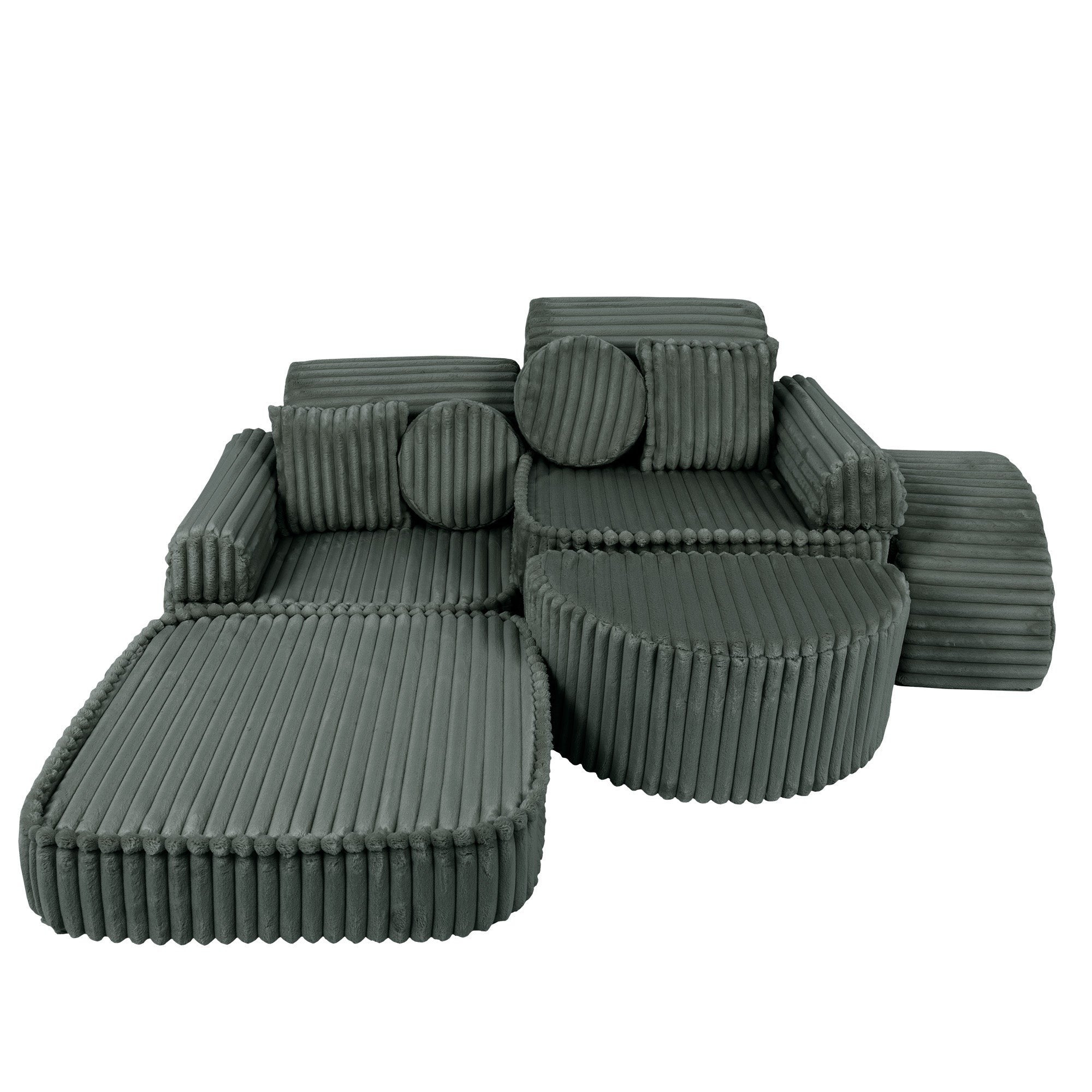 Medium Modular Sofa for Kids - Churros Forest Green Plus