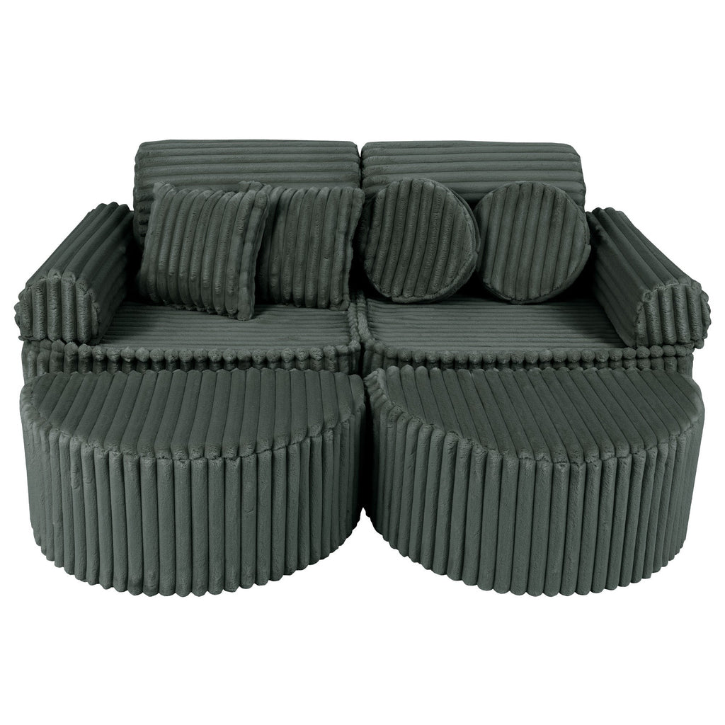 Medium Modular Sofa for Kids - Churros Forest Green Plus