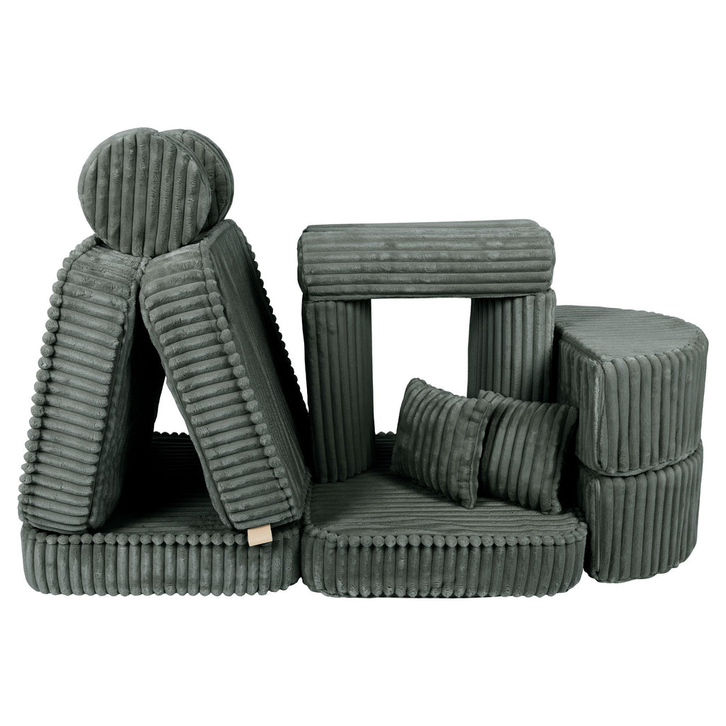 Medium Modular Sofa for Kids - Churros Forest Green Plus