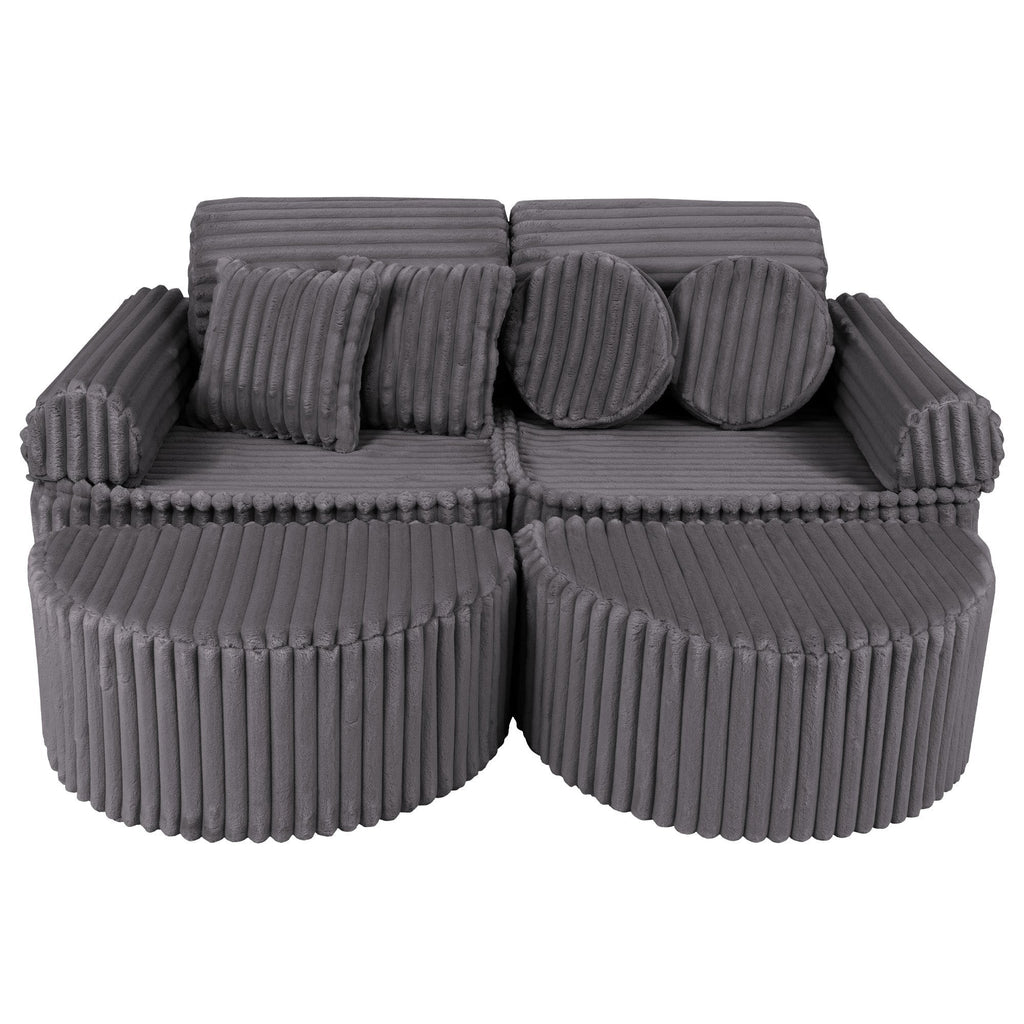 Medium Modular Sofa for Kids - Churros Jurassic Grey Plus